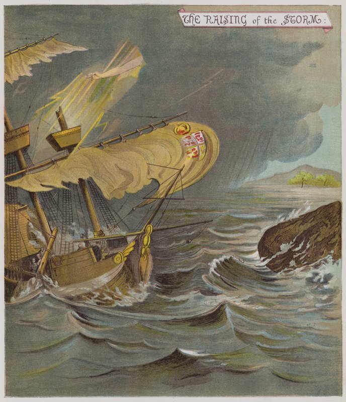 Illustrasjon for The Tempest (chromolitho) av Richard Andre