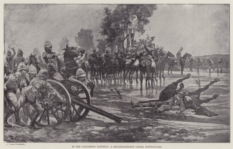 I Colesberg-distriktet, en rekognosering under vanskeligheter (litho) av Richard Caton II (after) Woodville