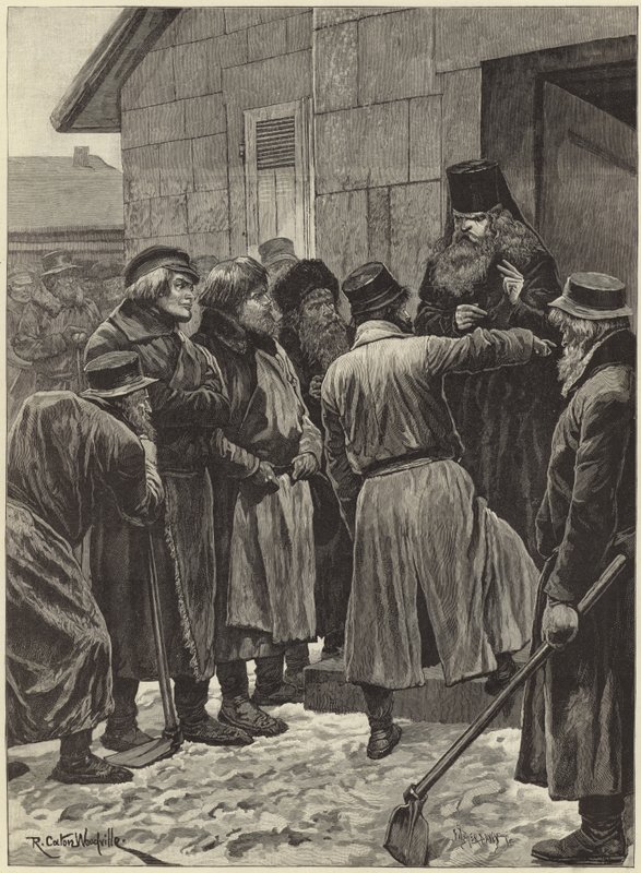 Hungersnøden i Russland (gravering) av Richard Caton II (after) Woodville