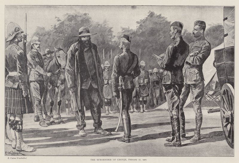 Overgivelsen av Cronje, 27. februar 1900 (litho) av Richard Caton II (after) Woodville