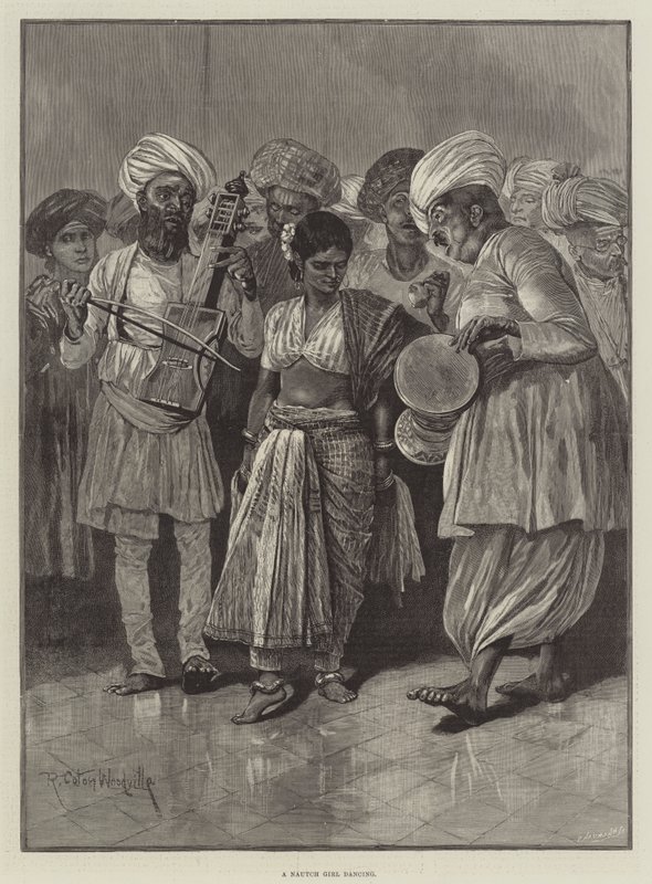 En Nautch-jente som danser av Richard Caton Woodville junior