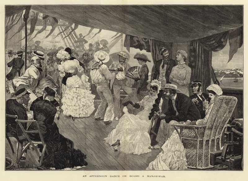 En ettermiddagsdans om bord på en Man-of-War av Richard Caton Woodville junior