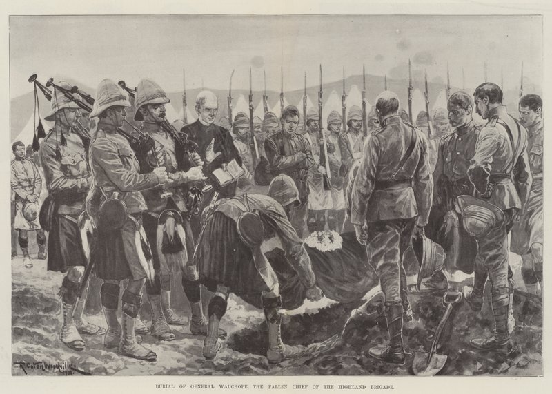 Begravelse av general Wauchope, den falne sjefen for Highland Brigade av Richard Caton Woodville junior