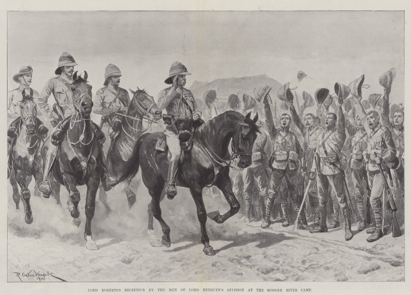 Lord Roberts mottakelse av mennene fra Lord Methuens divisjon ved Modder River Camp av Richard Caton Woodville junior