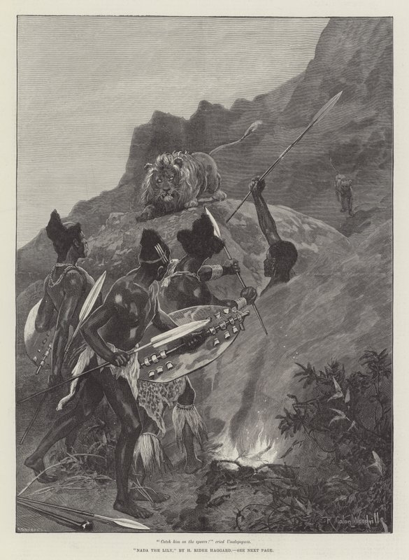 Nada the Lily, av H Rider Haggard av Richard Caton Woodville junior