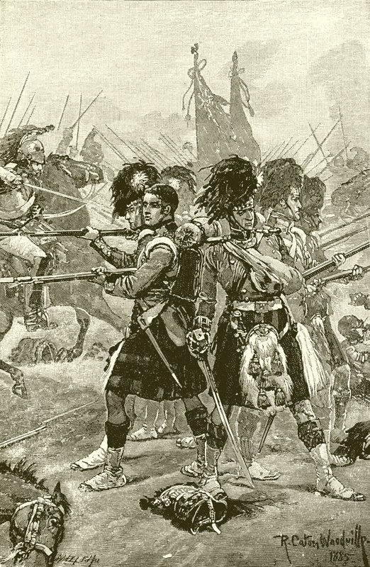 The Forty-Second Highlanders på Quatre Bras av Richard Caton Woodville junior