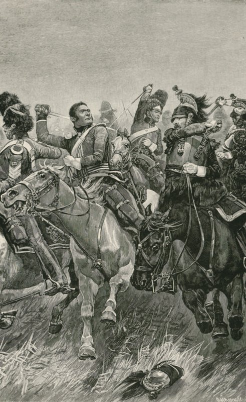 The Gallant Charge of the Scots Greys i slaget ved Waterloo av Richard Caton Woodville junior