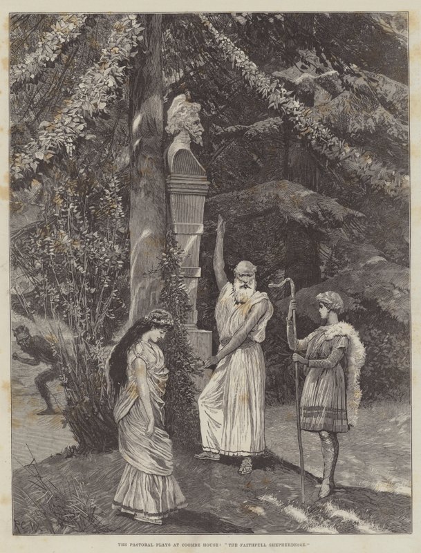 The Pastoral Plays at Coombe House, The Faithful Shepherdess av Richard Caton Woodville junior