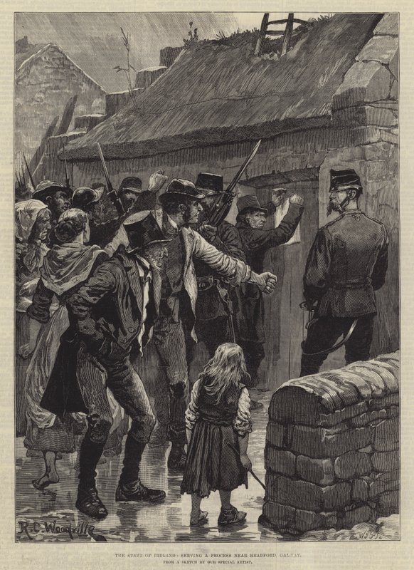 Staten i Irland, som betjener en prosess nær Headford, Galway av Richard Caton Woodville junior