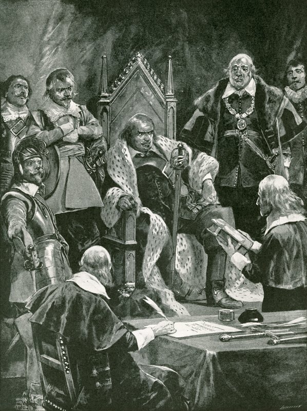 Presentasjonen av Bibelen ved innsettelsen av Oliver Cromwell som Lord Protector av Richard Caton Woodville junior