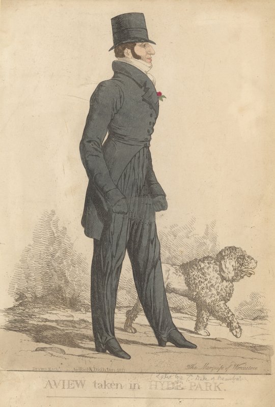 Henry Somerset, 7. hertug av Beaufort; En utsikt tatt i Hyde Park av Richard Dighton