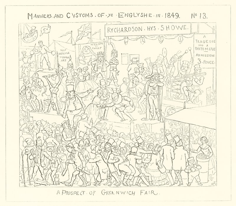 1849, et prospekt av Greenwich Fair av Richard Doyle