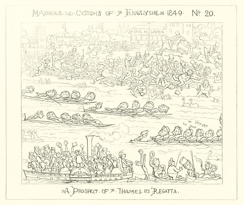1849, et prospekt av Thames Regatta av Richard Doyle