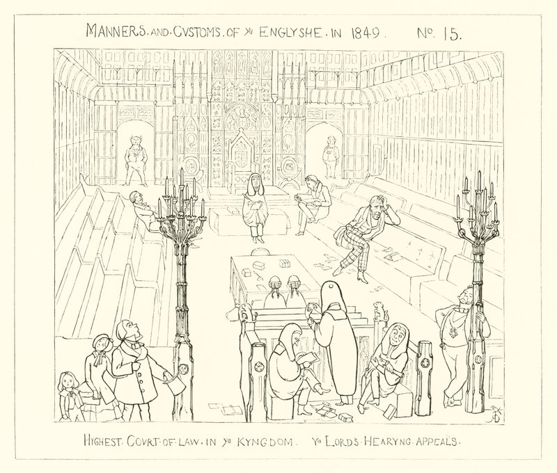 1849, Høyeste domstol i kongeriket, The Lords hearing Appeals av Richard Doyle