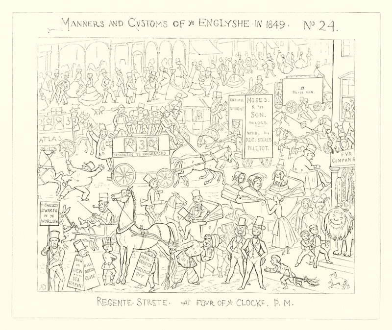 1849, Regent Street ved Four OClock på ettermiddagen av Richard Doyle