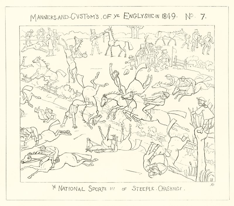 1849, National Sport of Steeple Chasing av Richard Doyle