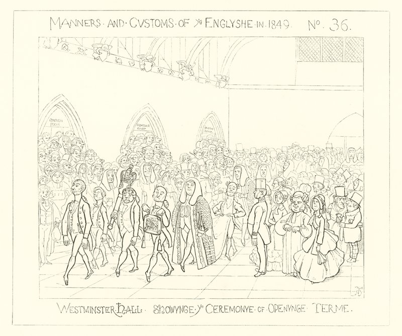 1849, Westminster Hall, åpningsseremonien av Richard Doyle