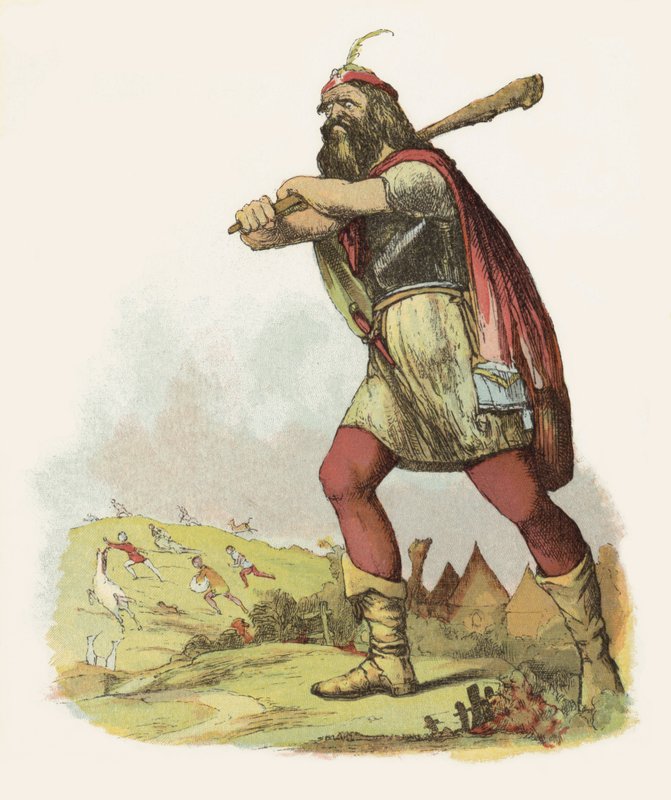 Illustrasjon for Jack The Giant Killer (farge litho) av Richard Doyle