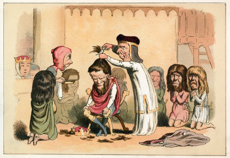 Kong Henry I og Serlo, biskop av Seez av Richard Doyle