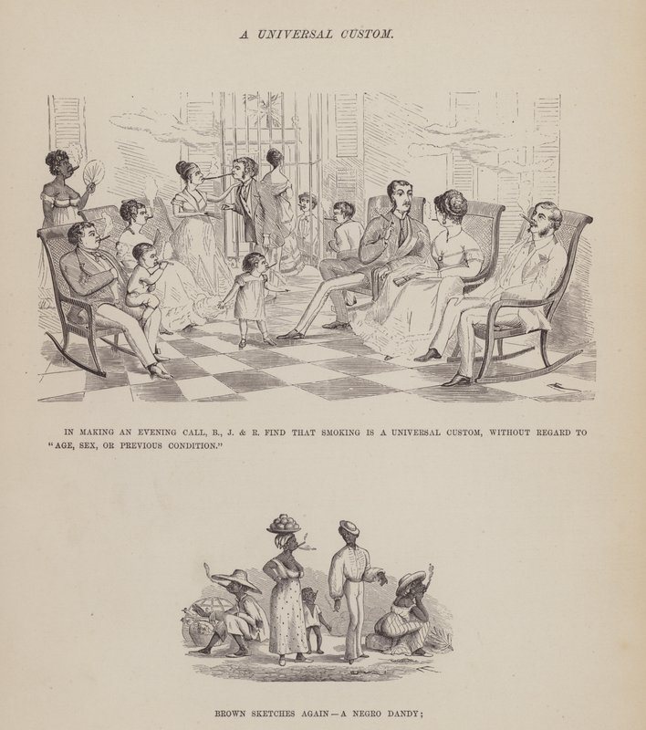 Side fra The American Tour of Mrs Brown, Jones and Robinson (gravering) av Richard Doyle
