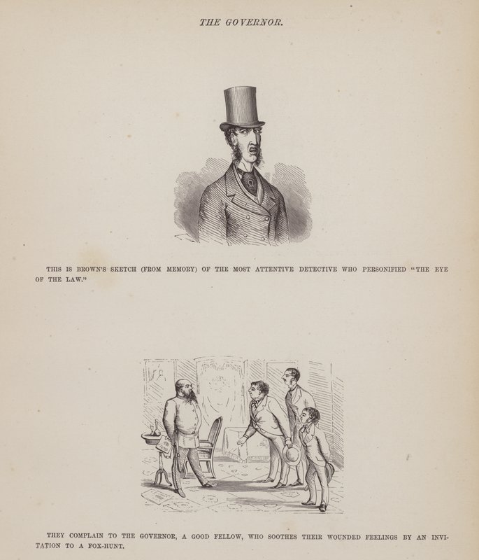 Side fra The American Tour of Mrs Brown, Jones and Robinson (gravering) av Richard Doyle