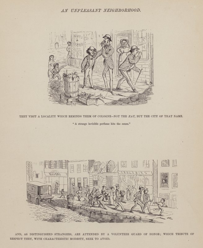 Side fra The American Tour of Mrs Brown, Jones and Robinson (gravering) av Richard Doyle