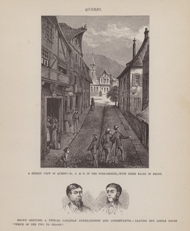 Side fra The American Tour of Mrs Brown, Jones and Robinson (gravering) av Richard Doyle
