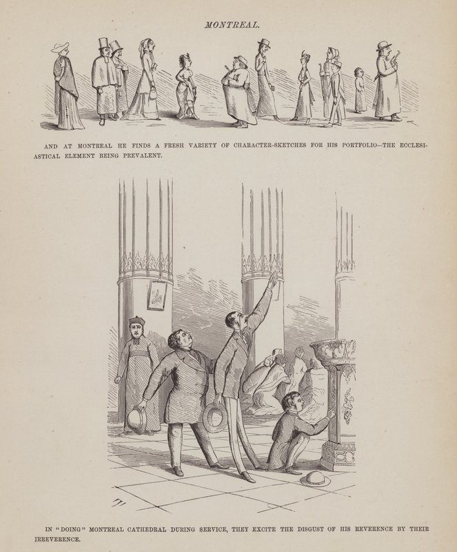 Side fra The American Tour of Mrs Brown, Jones and Robinson (gravering) av Richard Doyle