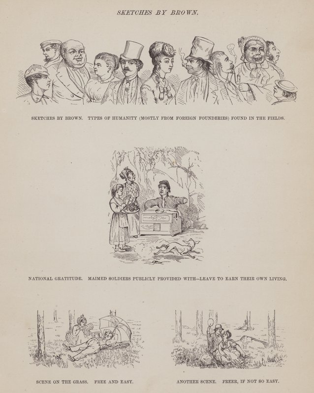 Side fra The American Tour of Mrs Brown, Jones and Robinson (gravering) av Richard Doyle