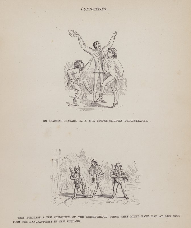 Side fra The American Tour of Mrs Brown, Jones and Robinson (gravering) av Richard Doyle