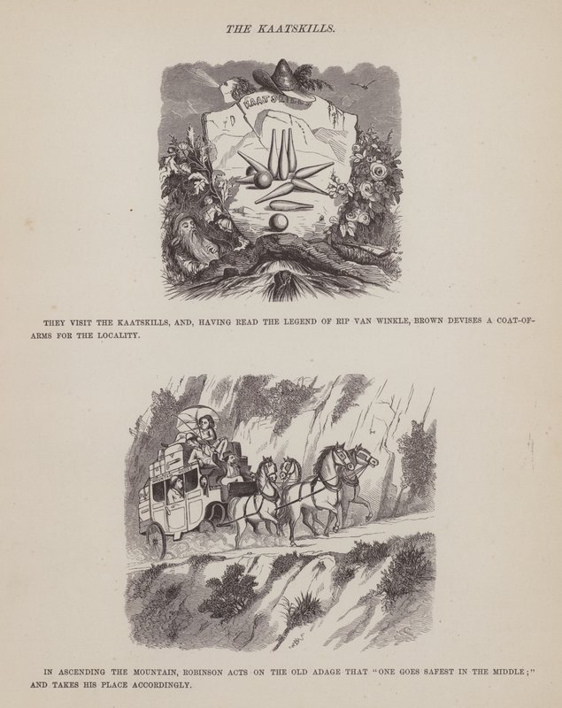 Side fra The American Tour of Mrs Brown, Jones and Robinson (gravering) av Richard Doyle