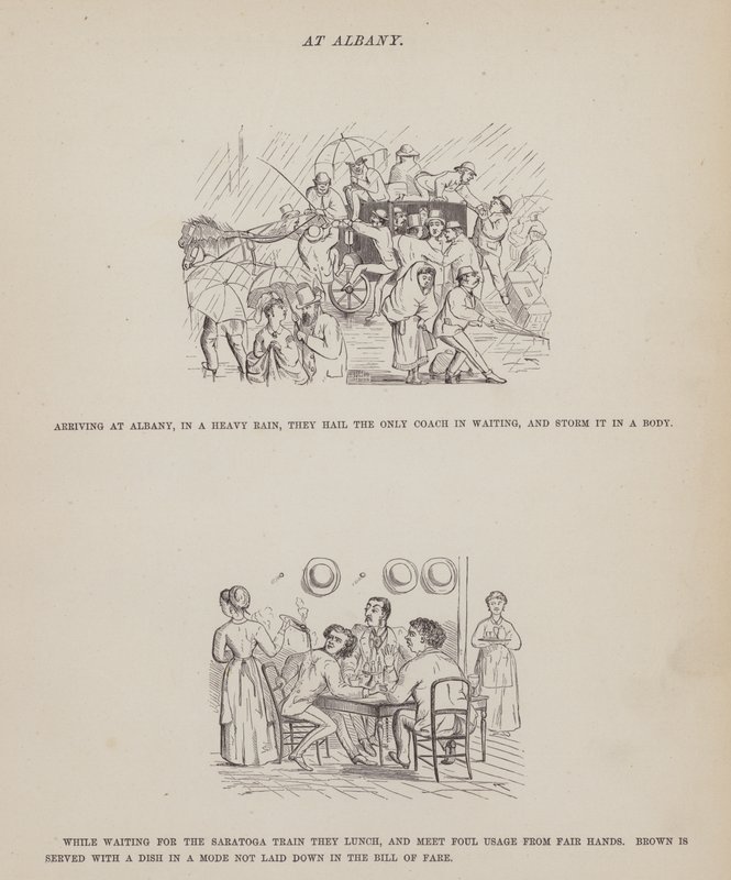 Side fra The American Tour of Mrs Brown, Jones and Robinson (gravering) av Richard Doyle