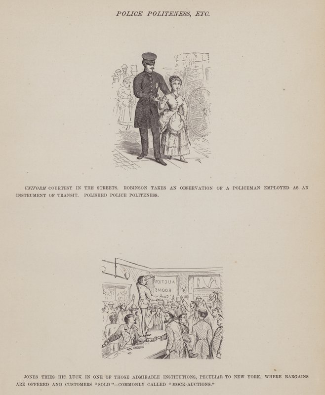 Side fra The American Tour of Mrs Brown, Jones and Robinson (gravering) av Richard Doyle