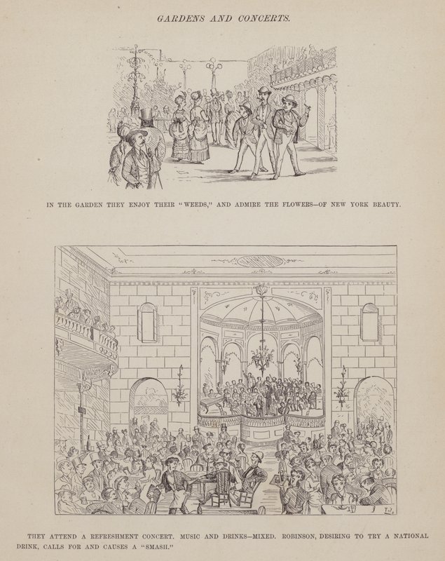 Side fra The American Tour of Mrs Brown, Jones and Robinson (gravering) av Richard Doyle