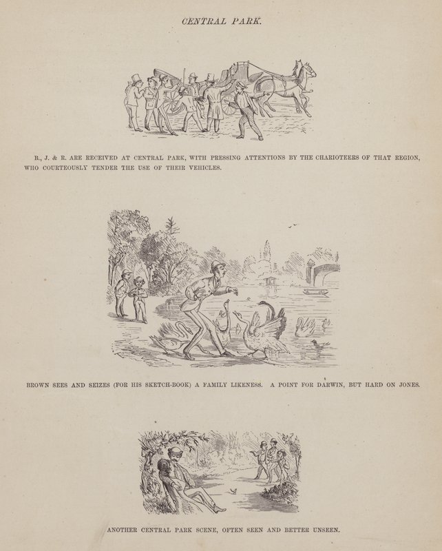 Side fra The American Tour of Mrs Brown, Jones and Robinson (gravering) av Richard Doyle