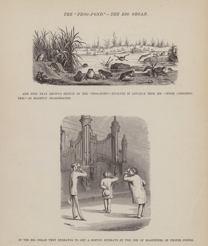 Side fra The American Tour of Mrs Brown, Jones and Robinson (gravering) av Richard Doyle