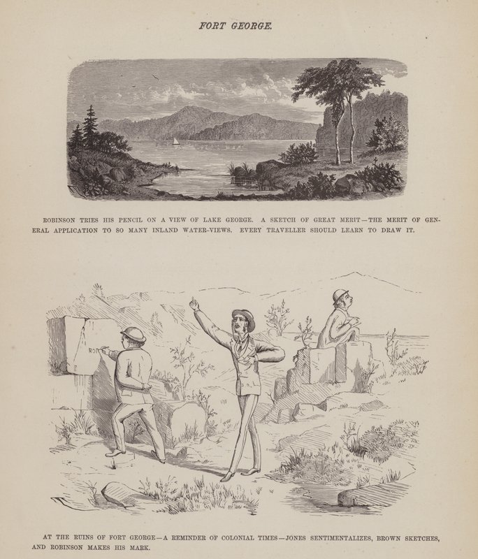 Side fra The American Tour of Mrs Brown, Jones and Robinson (gravering) av Richard Doyle