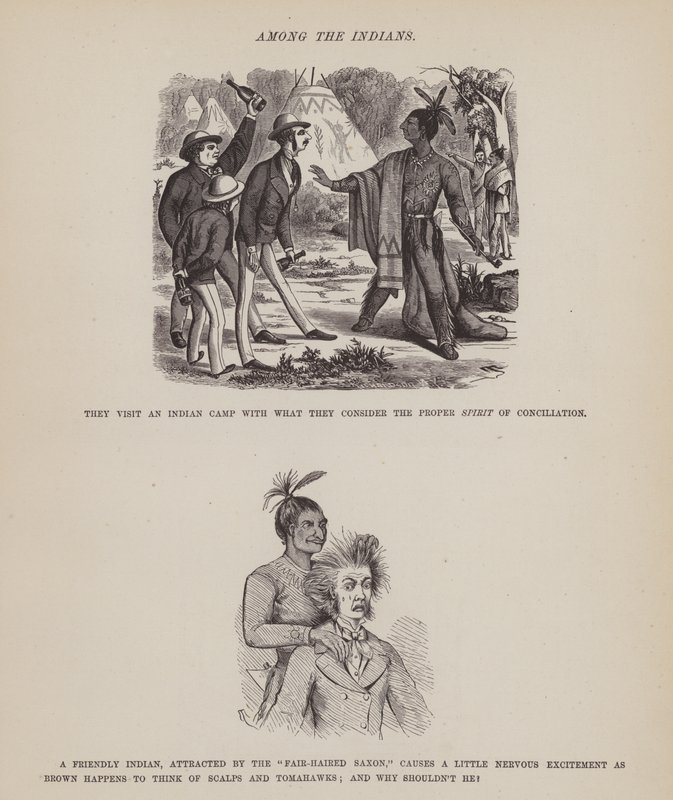 Side fra The American Tour of Mrs Brown, Jones and Robinson (gravering) av Richard Doyle