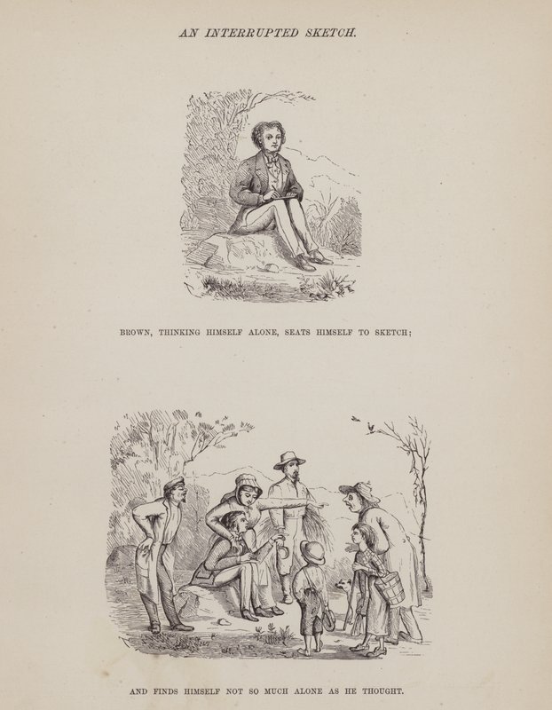 Side fra The American Tour of Mrs Brown, Jones and Robinson (gravering) av Richard Doyle