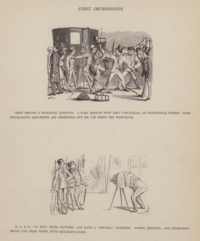 Side fra The American Tour of Mrs Brown, Jones and Robinson (gravering) av Richard Doyle