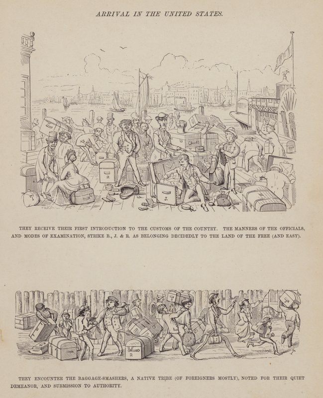 Side fra The American Tour of Mrs Brown, Jones and Robinson (gravering) av Richard Doyle