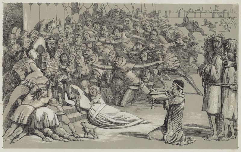 Overgivelse av Calais (akvatint) av Richard Doyle
