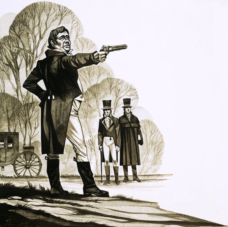 En georgisk herremann duellerer med en pistol av Richard Hook