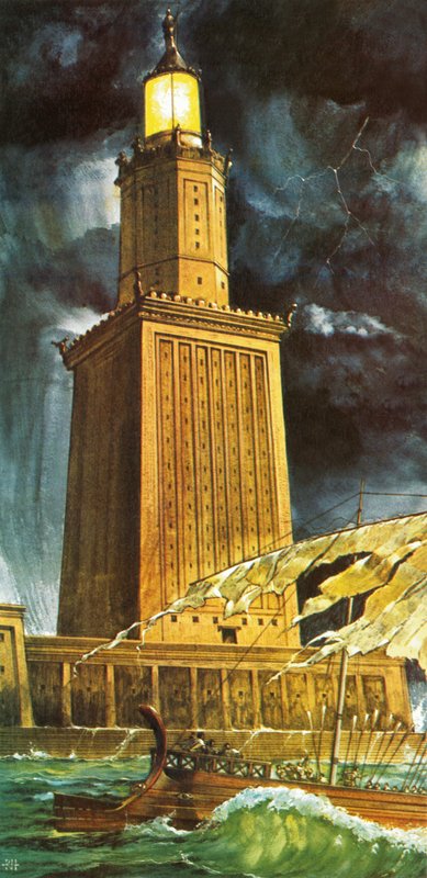 Alexandrias Pharos eller fyrtårn (lito) av Richard Hook