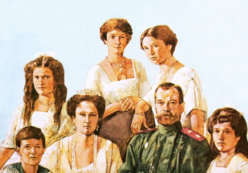 Tsar Nikolaj II med denne familien av Richard Hook