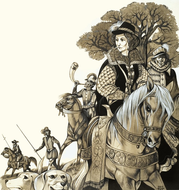 Unge Elizabeth I på jakt av Richard Hook