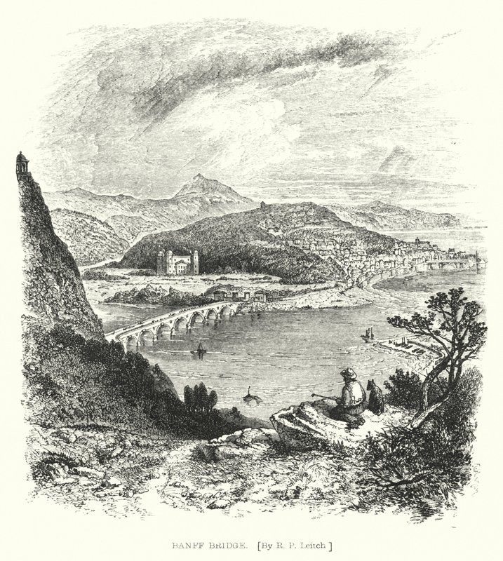 Banff Bridge (gravering) av Richard Principal (after) Leitch