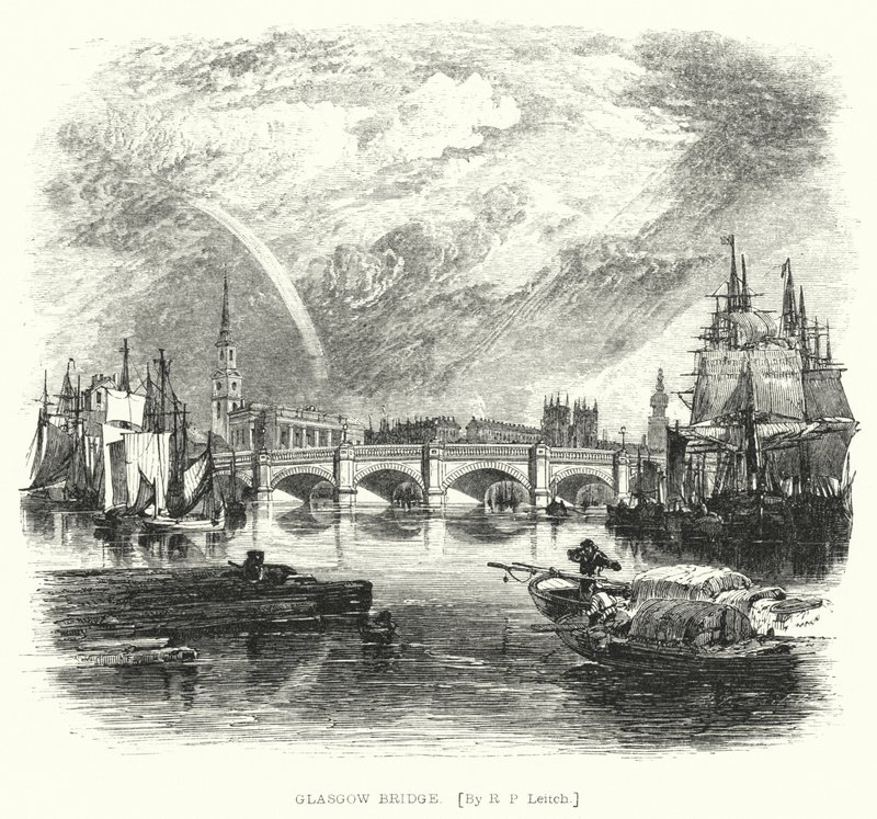 Glasgow Bridge (gravering) av Richard Principal (after) Leitch