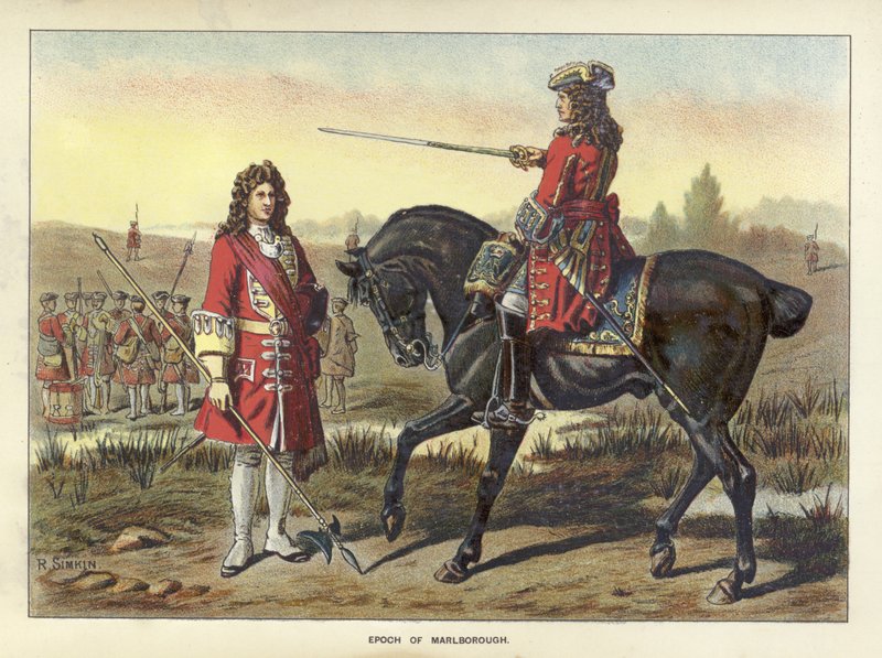 Epochs of the British Army - Epoch of Marlborough av Richard Simkin