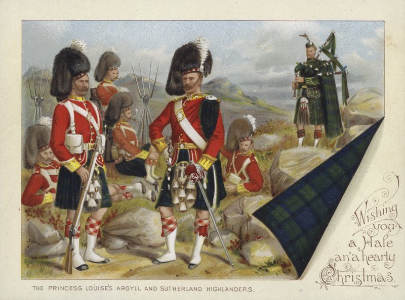 Prinsesse Louises Argyll og Sutherland Highlanders (chromolitho) av Richard Simkin